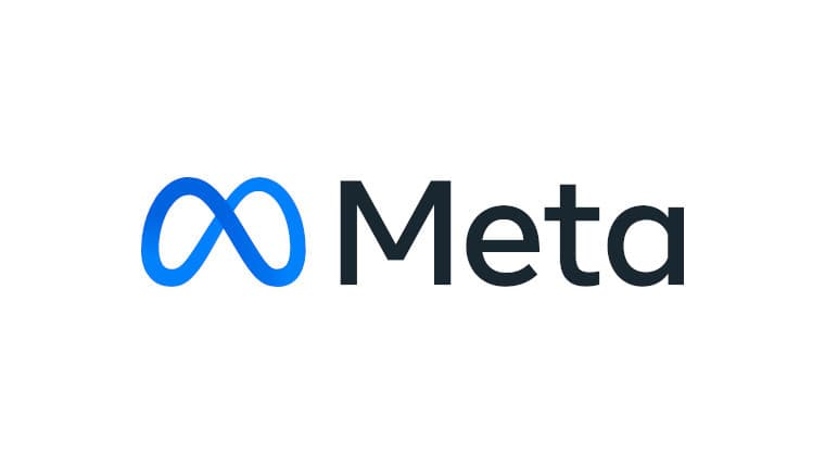 The Meta logo on a yellow background