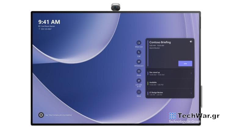 The second-generation Surface Hub 2S running the Teams Rooms experience