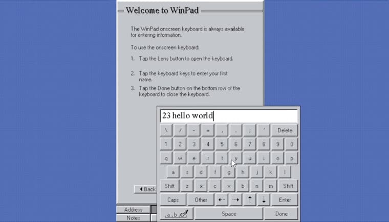 WinPad running in emulator