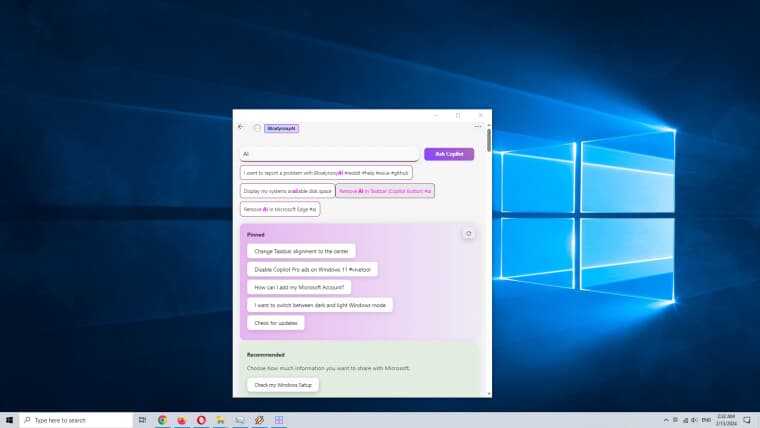 BloatynosyAI running on Windows 10