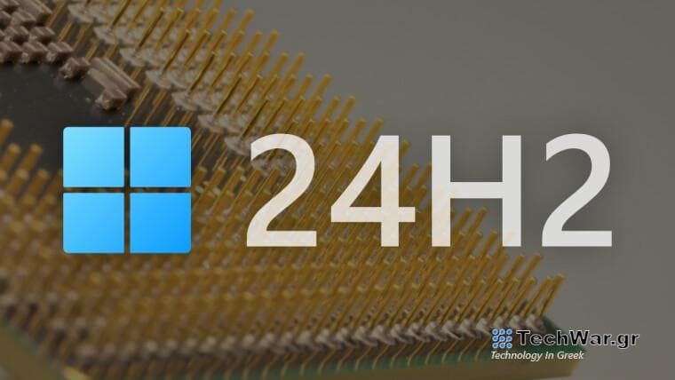 Windows 11 logo with a processor on the background