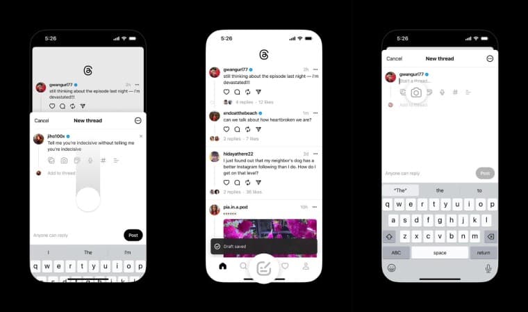 Η λειτουργία αποθηκευμένου σχεδίου του Instagram Threads