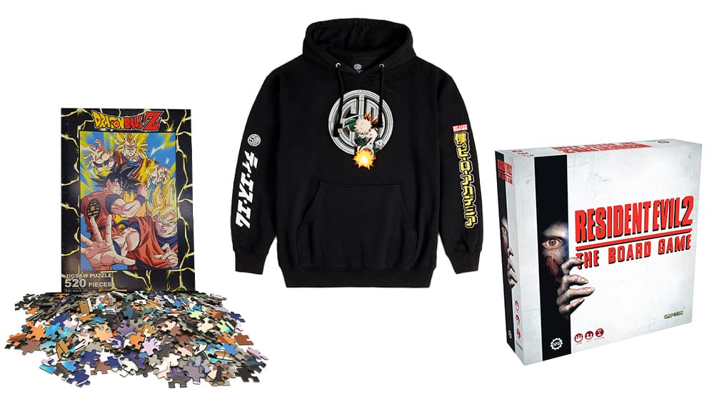 Dragon Ball Z - παζλ Gokue 520 κομματιών, φούτερ My Hero Academia, Resident Evil 2: The Board Game