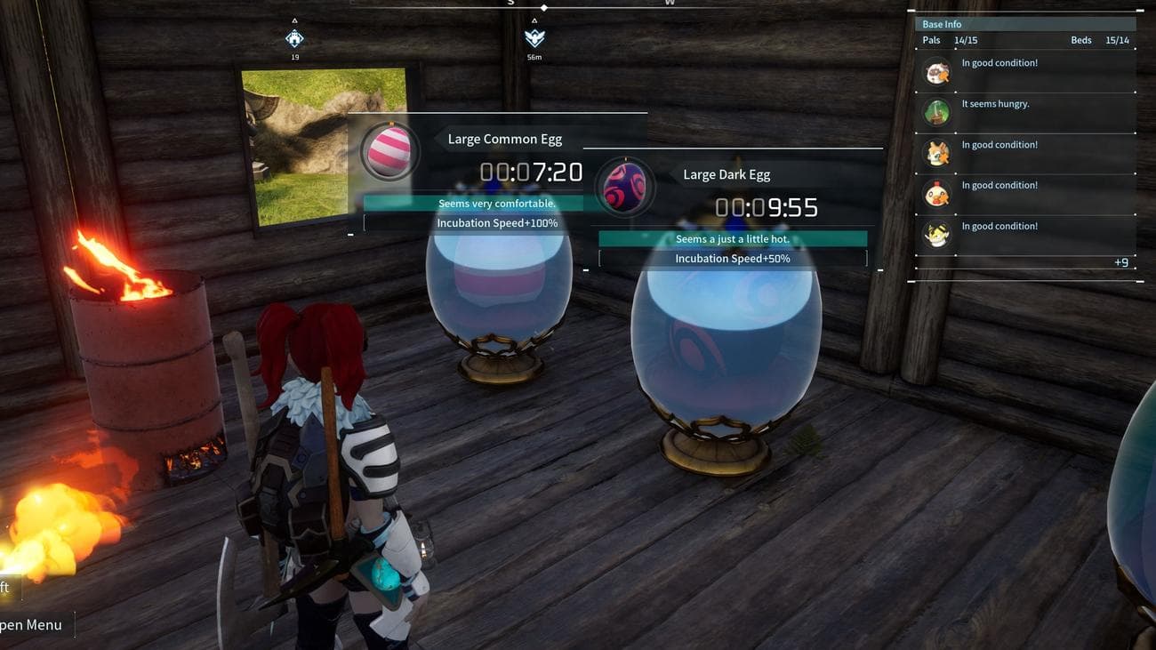 Επώαση αυγών στο Palworld.