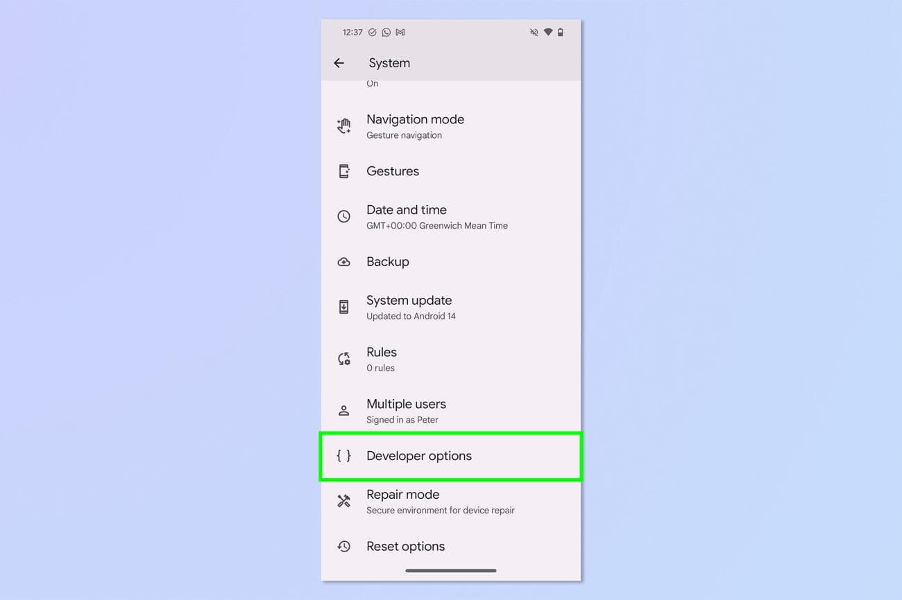 Ένα στιγμιότυπο οθόνης που δείχνει πώς να ενεργοποιήσετε τη λειτουργία Stay Awake σε τηλέφωνα Pixel