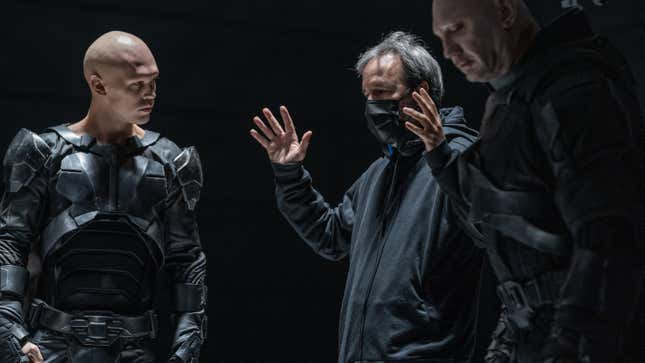 Ο Bautista με τον Villeneuve και τον Austin Butler.