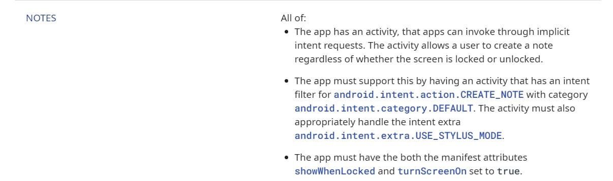 Ρόλος Android Notes