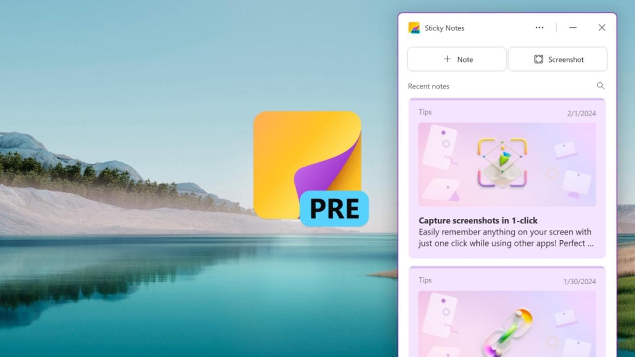 Νέα εφαρμογή Sticky Notes για Windows