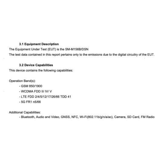 Ζώνες Samsung Galaxy M15 5G 4G LTE 5G