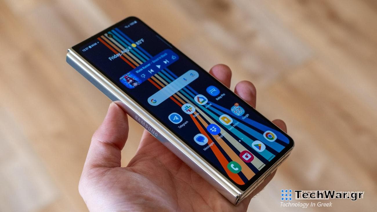 Samsung Galaxy Z Fold 5 folded in hand