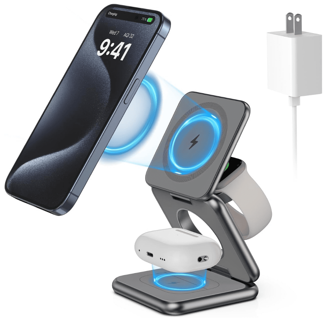 Αναδιπλούμενος μαγνητικός φορτιστής Ku Xiu 3 σε 1