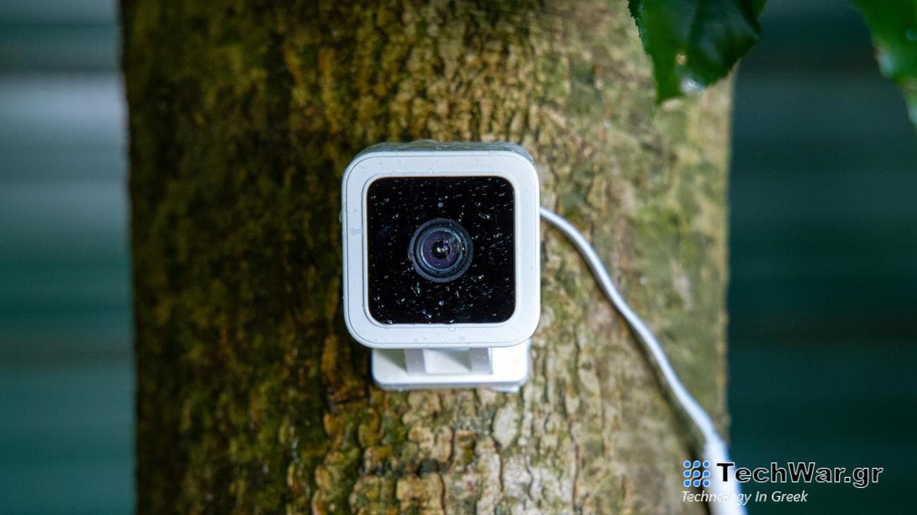The Wyze Cam V3 mounted outdoors