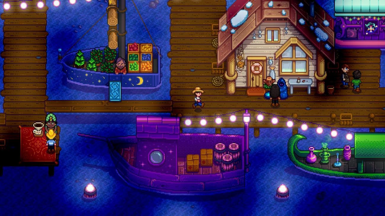 The night market in one of the best laptop games, Stardew Valley