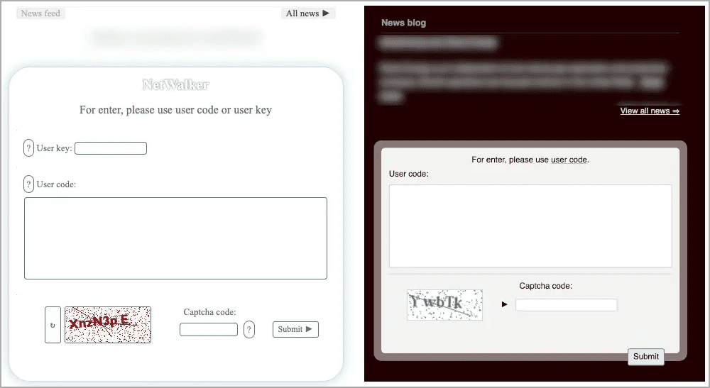 Σύγκριση πυλών (αριστερά NetWalker)