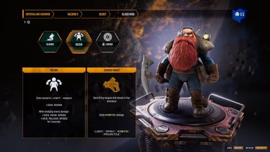 Μαθήματα Deep Rock Galactic Survivor: ένα σκληροτράχηλο φανταστικό σχέδιο με μακριά παχιά κόκκινη γενειάδα.