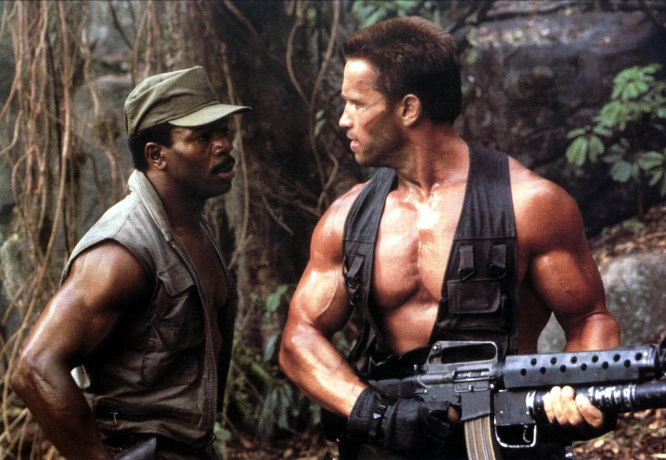 Ο Carl Weathers ως Dillon και ο Arnold Schwarzenegger ως Dutch στο Predator