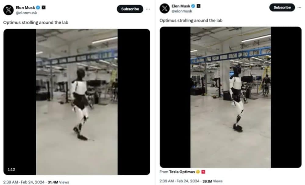 Optimus Tesla, Optimus: Ο Elon Musk ανέβασε νέο βίντεο με το ρομπότ της Tesla να περπατάει στο εργαστήριο