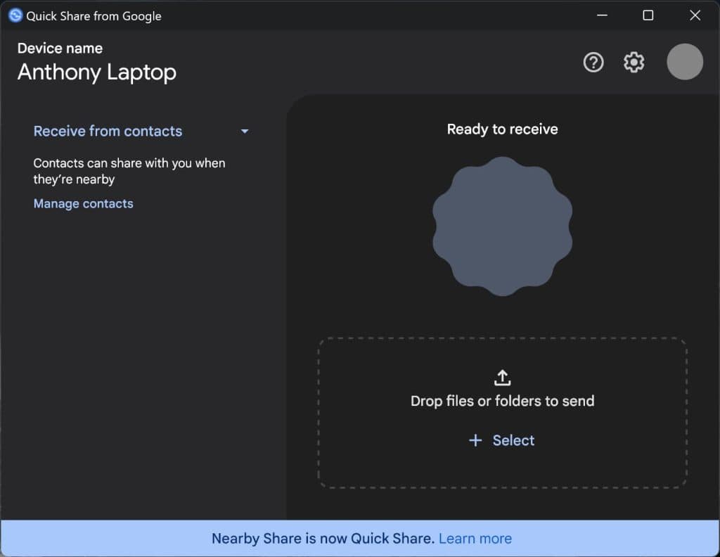 Google Quick Share Windows