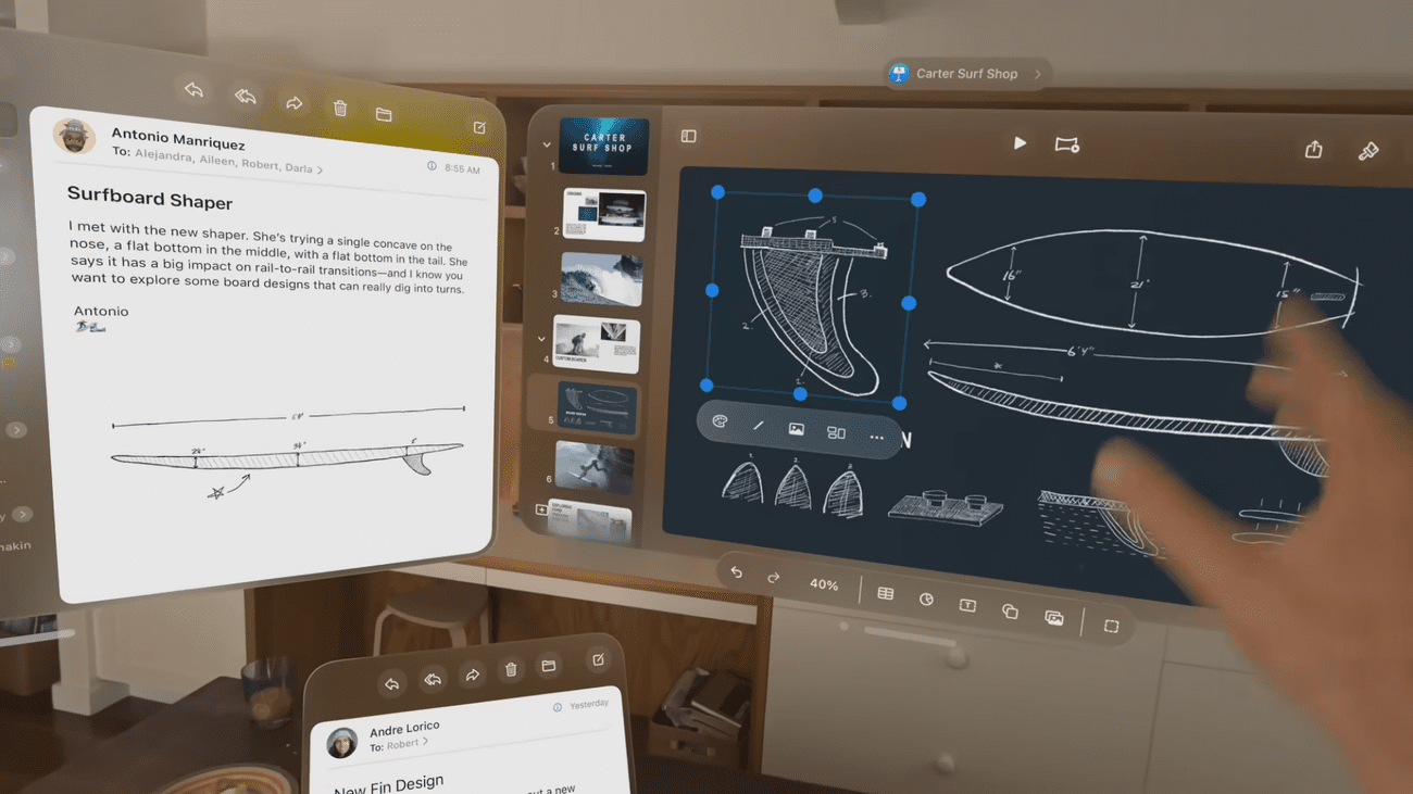 Ζυγκλάρισμα πολλών εφαρμογών στο Apple Vision Pro