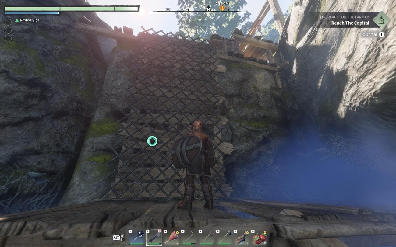 Ενσωματωμένο στιγμιότυπο οθόνης μιας αναρριχώμενης επιφάνειας στις αρχές του παιχνιδιού