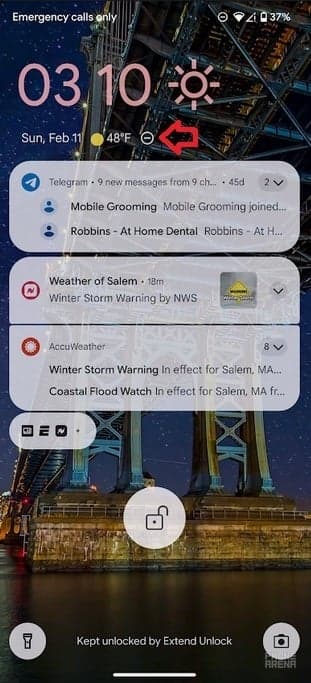 Η οθόνη κλειδώματος καιρού θα σας δείξει τυχόν επερχόμενο συναγερμό ή εάν είναι ενεργοποιημένο το Μην ενοχλείτε - Δείτε μερικές από τις επερχόμενες λειτουργίες που θα έρθουν σε κατάλληλα μοντέλα Pixel τον επόμενο μήνα
