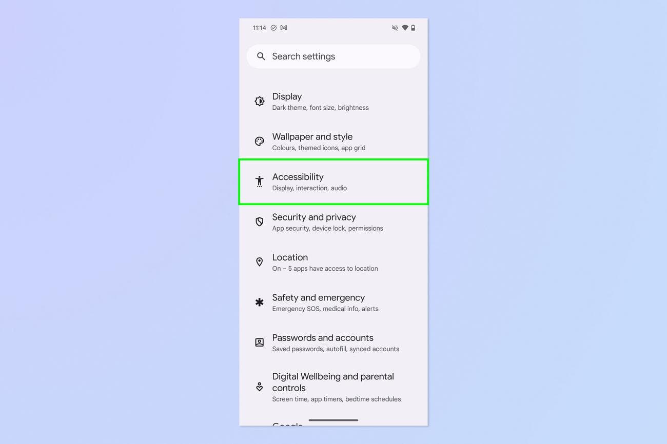 Ένα στιγμιότυπο οθόνης που δείχνει πώς να ενεργοποιήσετε τη λειτουργία Extra dim στο Google Pixel