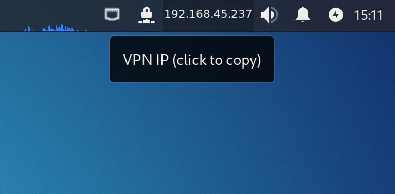 Κάντε κλικ για να αντιγράψετε τη διεύθυνση IP VPN
