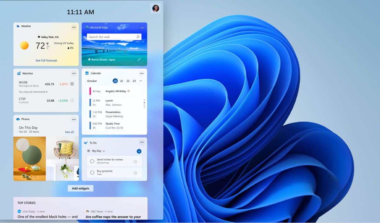 widgets των windows 11