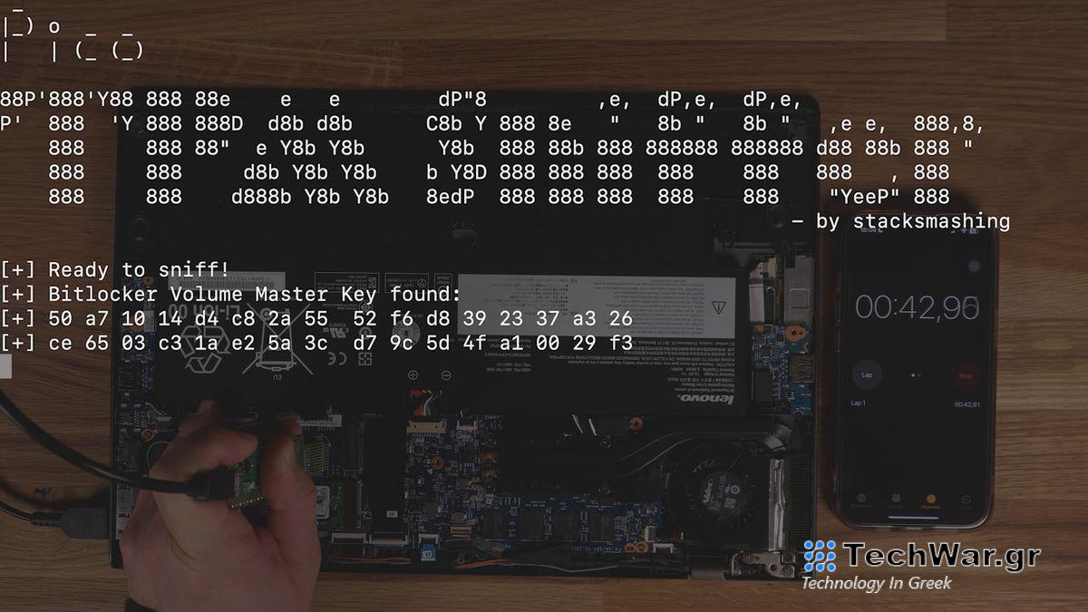 Image showing the Master Key cracked under 43 seconds.