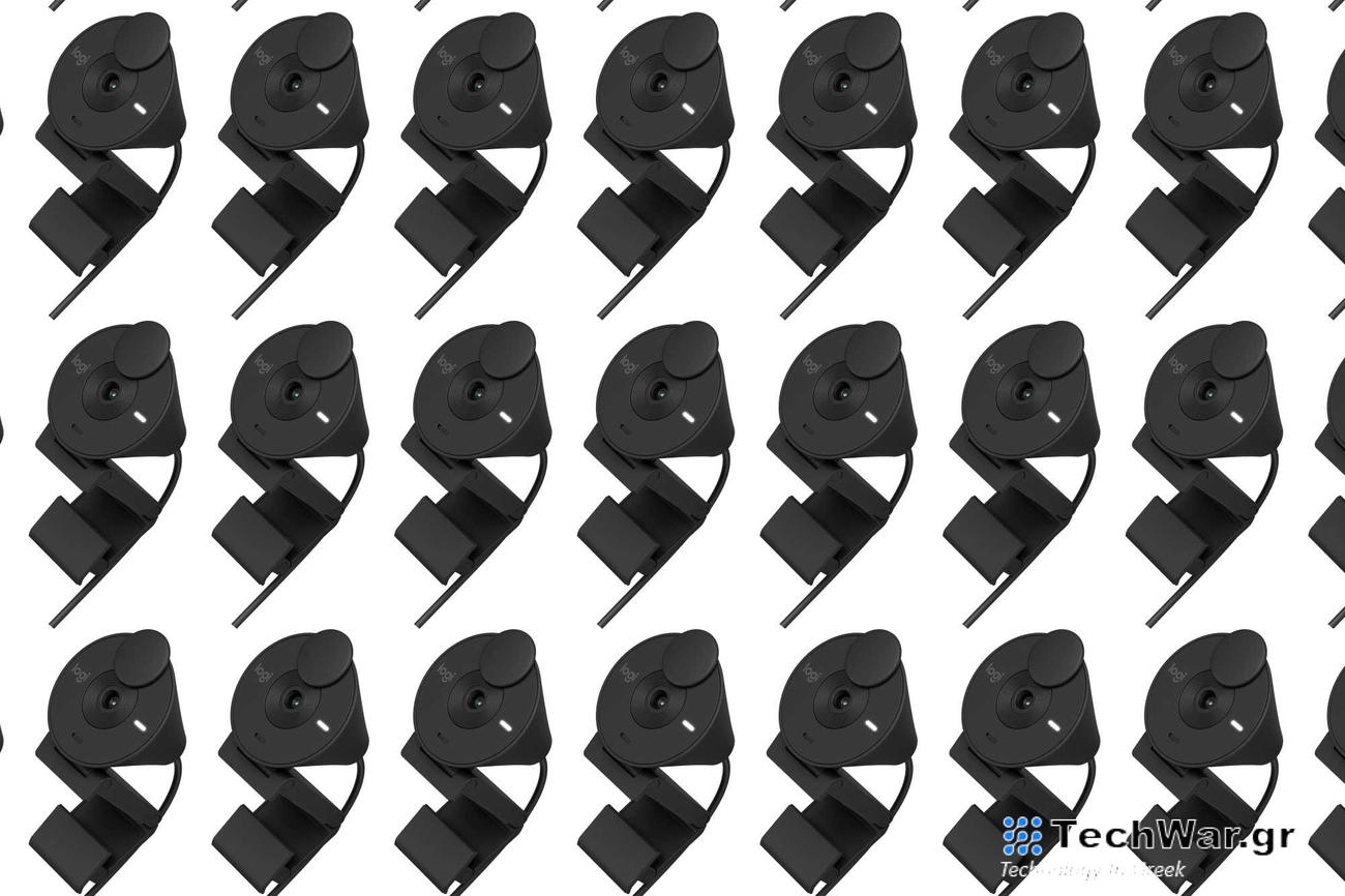 Black Logitech webcams on a plain background.