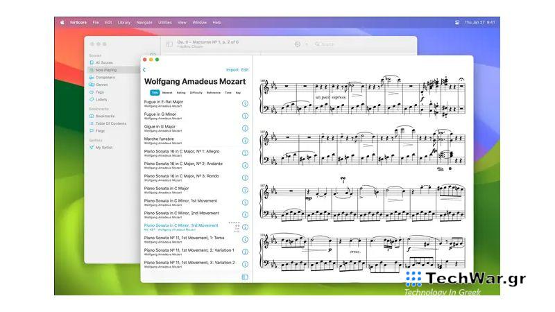 A screenshot of the forScore app on the iPad