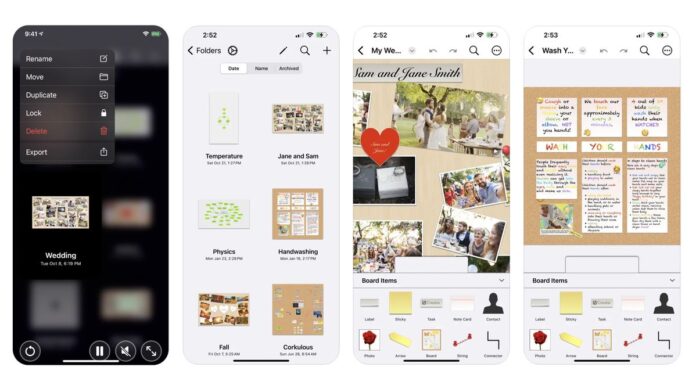 Αυτή η εφαρμογή για iPhone και iPad είναι ένας εικονικός Screenshots of the Corkulous app from the Apple App Store