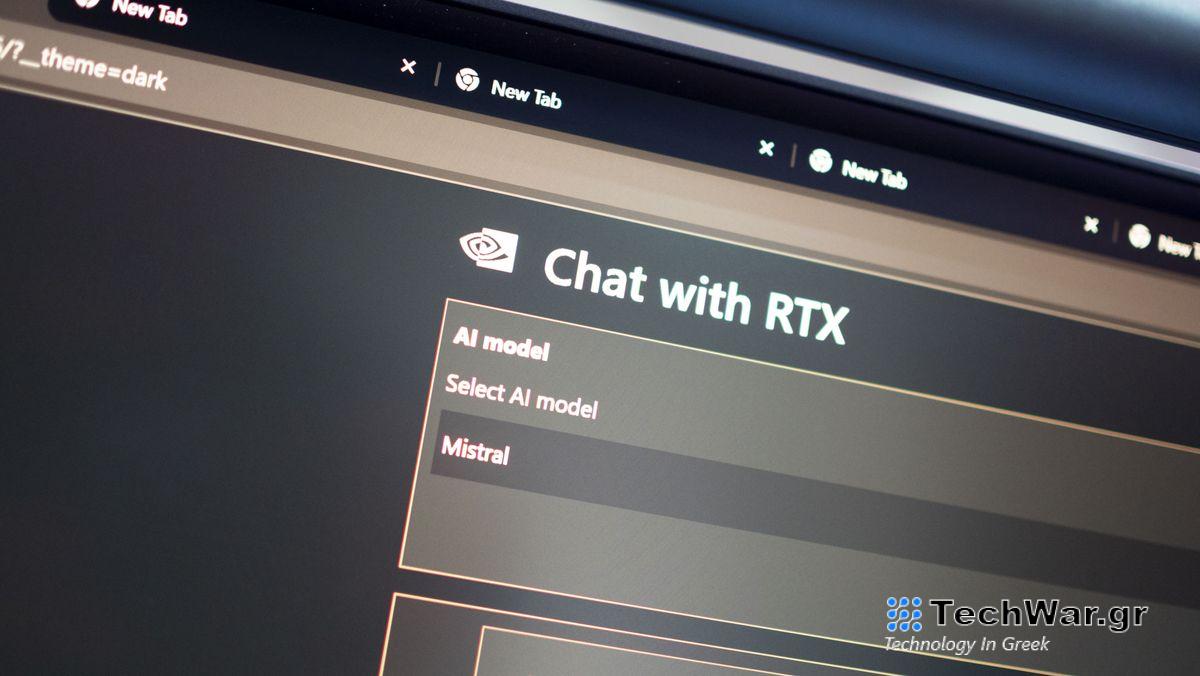NVIDIA Chat with RTX browser interface
