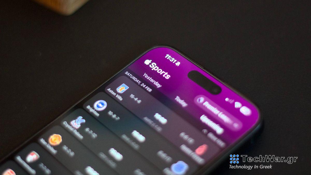 Apple Sports app on iPhone 15 Pro Max