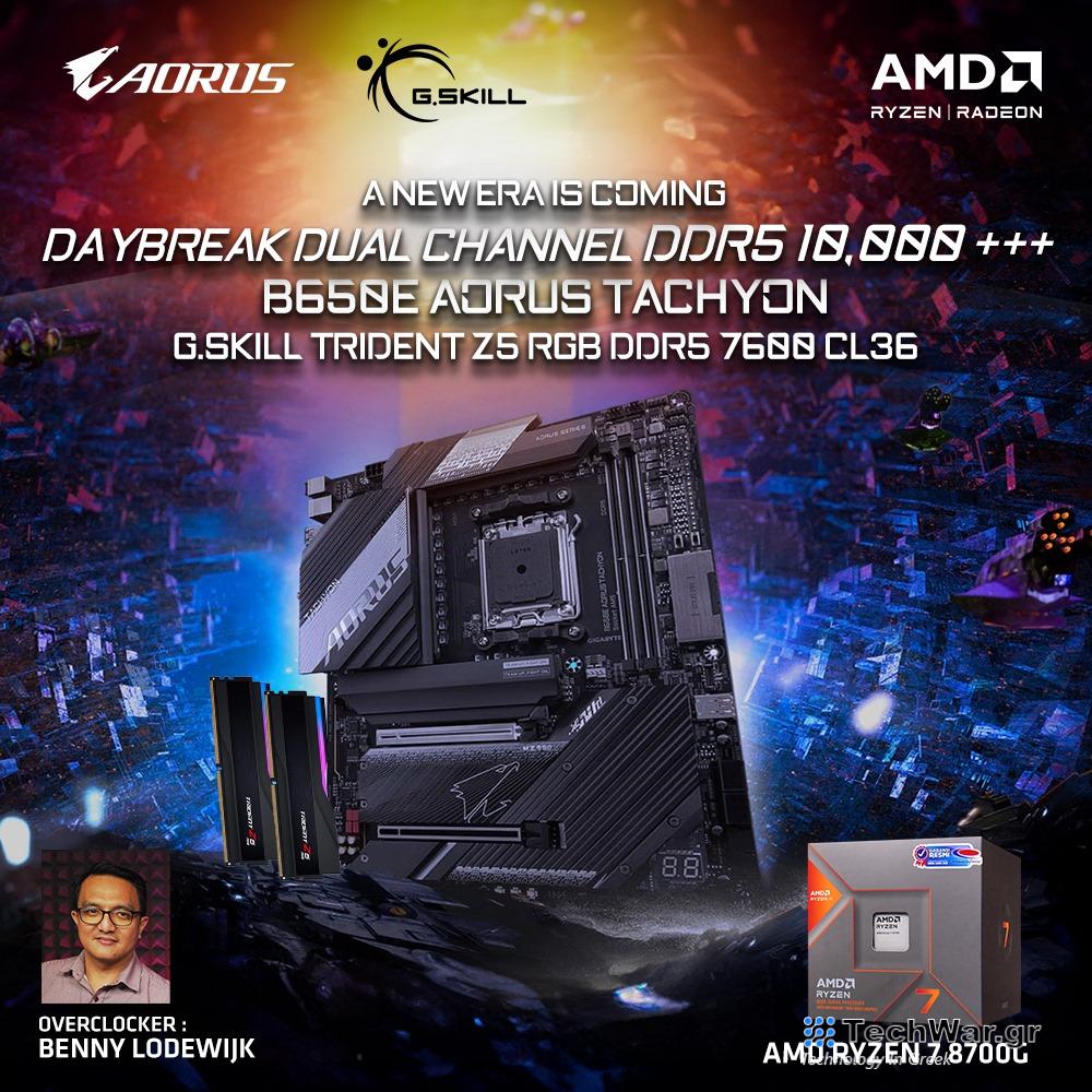 Gigabyte Achieves DDR5-10346 Memory Overclock With AMD Ryzen 7 8700G APU Running on B650E AORUS Tachyon 1