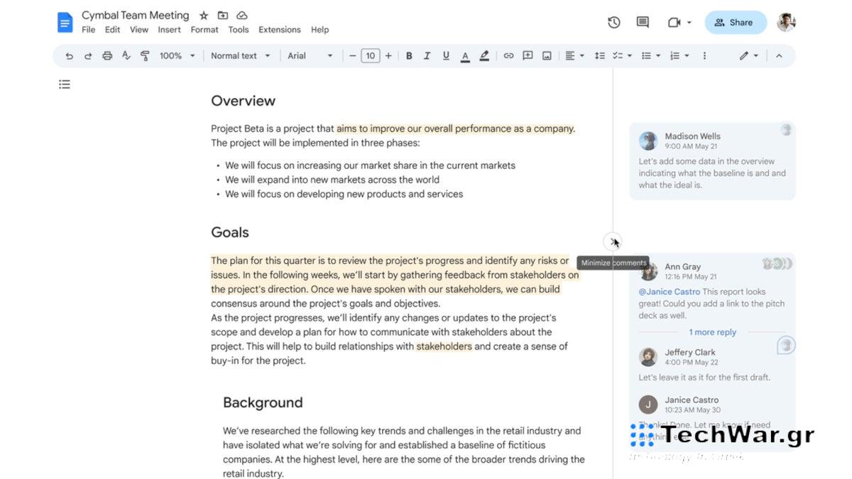 Η Google ανακοινώνει αλλαγές στις ενότητες σχολίων Έγγραφα, Φύλλα και Παρουσιάσεις
