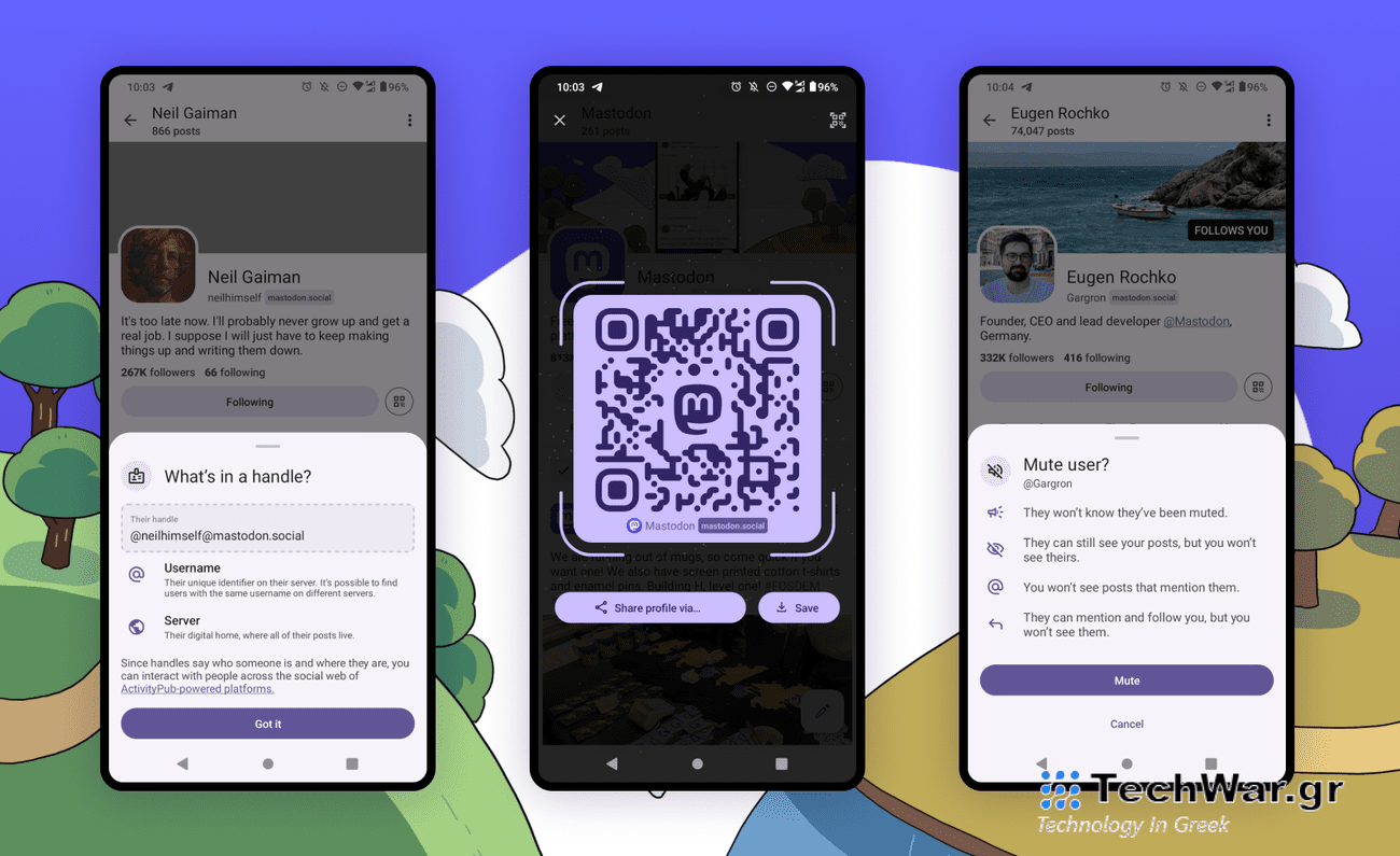 Profile QR codes on Mastodon