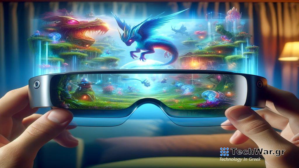 Image of a game being played through AR Glasses