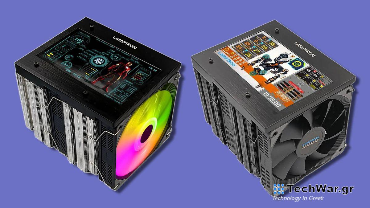 two cpu coolers with HD screens