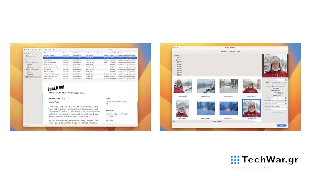 A screenshot of the MarsEdit app on the Mac