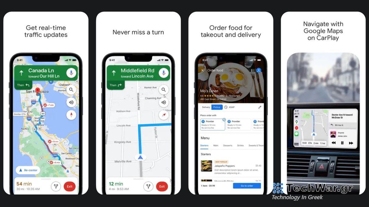 Google Maps screenshots