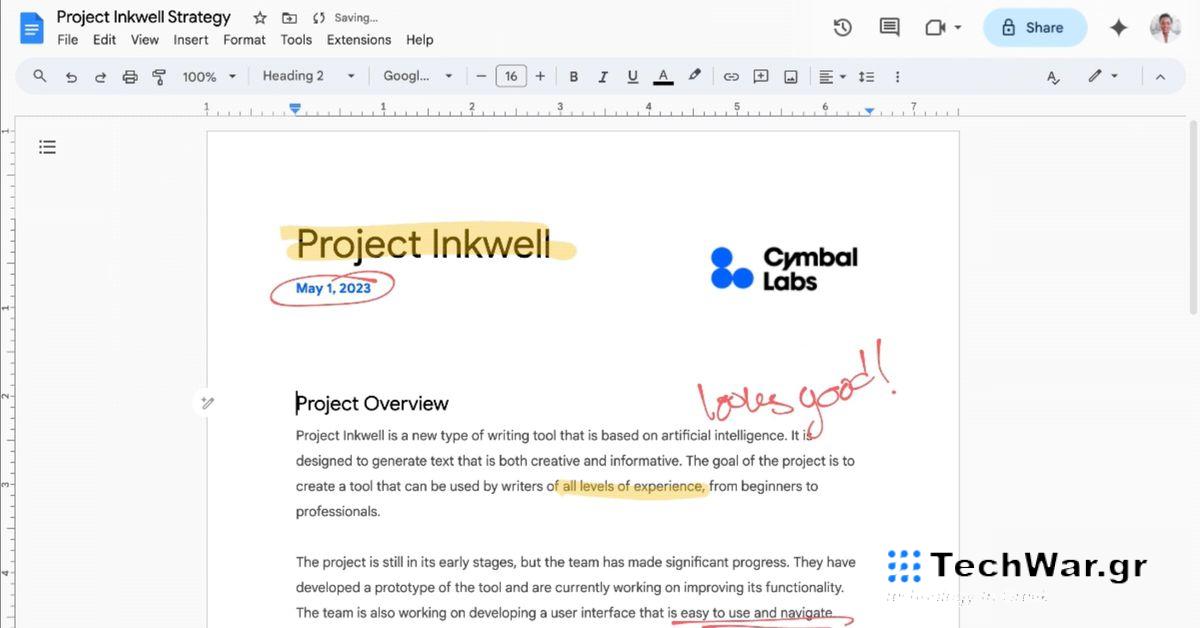 Η Google προσθέτει τη δυνατότητα σήμανσης χειρός σχολιασμού στα Έγγραφα
