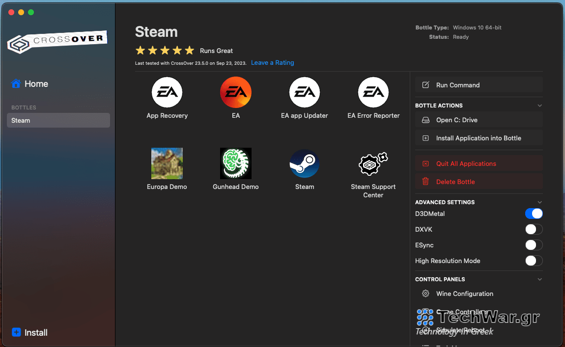 Codeweavers Crossover 23.5 screenshot