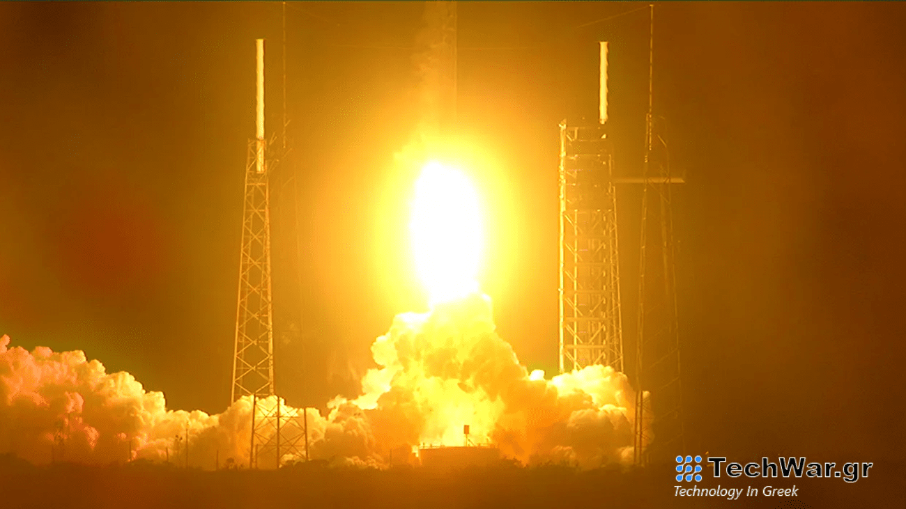 NASA’s Plankton, Aerosol, Climate, ocean Ecosystem (PACE) satellite launches aboard a SpaceX Falcon 9 rocket. Fire and smoke are below the spacecraft as it lifts off from the launch pad.