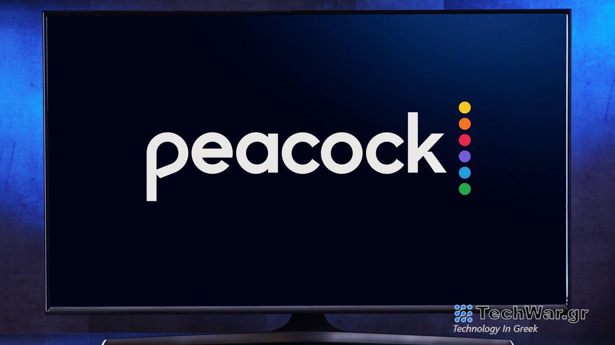 Peacock logo on a TV