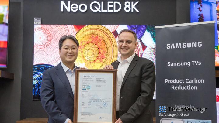 Samsung Neo QLED TV 2024 TÜV Rheinland Product Carbon Reduction Certification