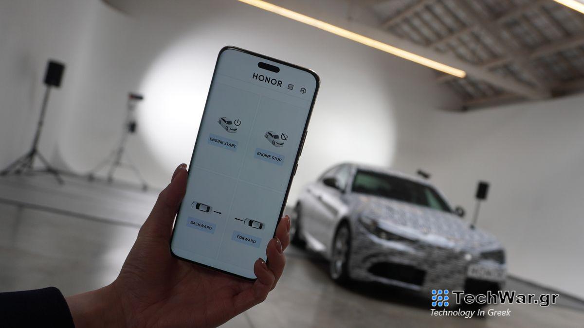 honor magic6 pro with car controlling features on screen
