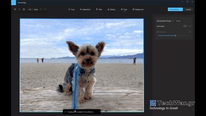 Microsoft Photos For Windows Generative Erase Feature