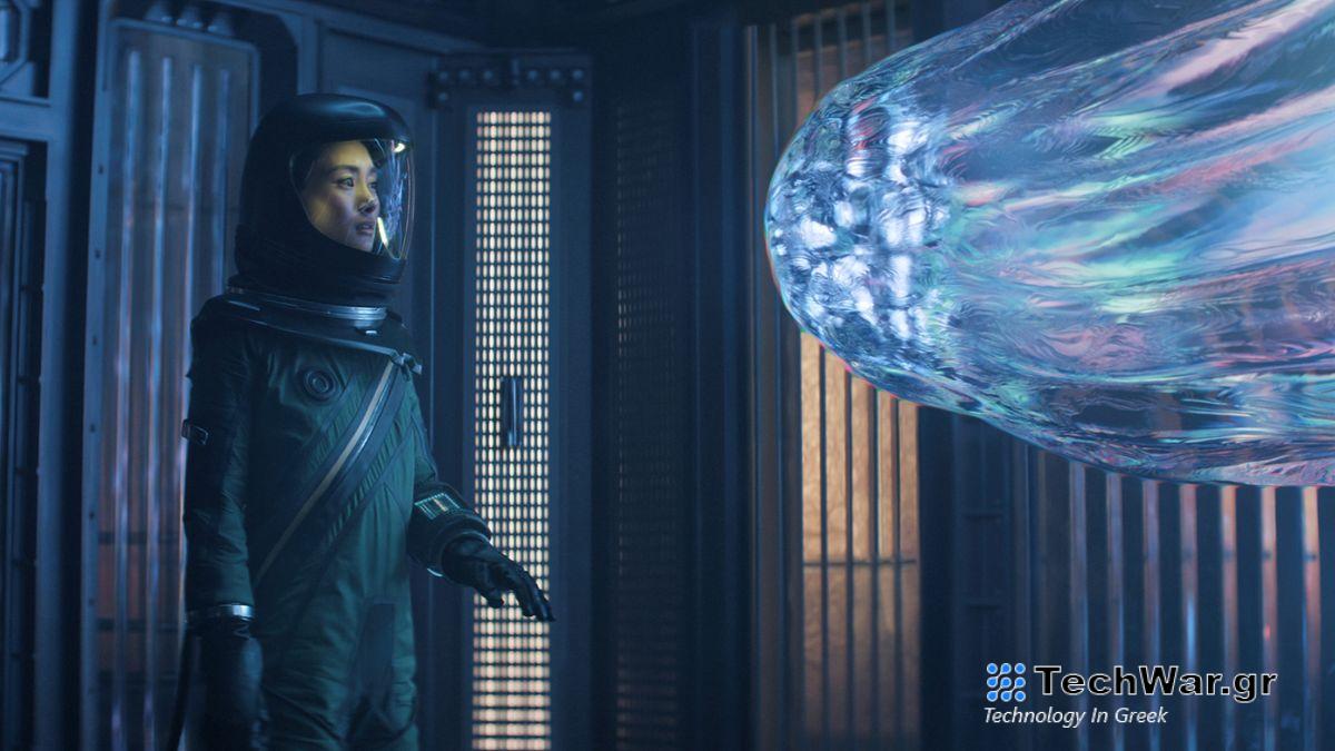 Mitsuki meets one of the aliens in season 2 of Apple TV Plus