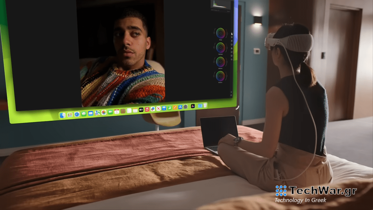 Apple Vision Pro being used for photo editing